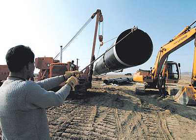 Remplacement du pipeline d'Oman